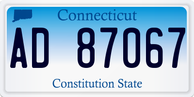 CT license plate AD87067
