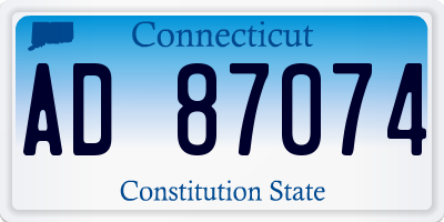 CT license plate AD87074