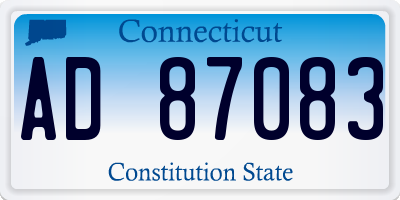 CT license plate AD87083