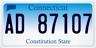 CT license plate AD87107