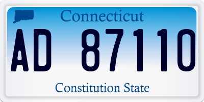 CT license plate AD87110