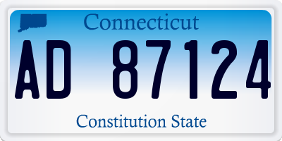 CT license plate AD87124