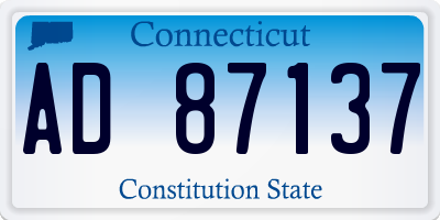 CT license plate AD87137