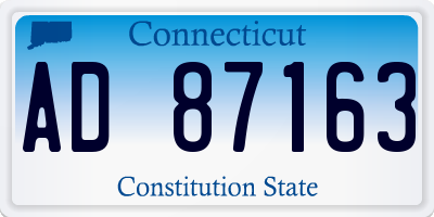CT license plate AD87163