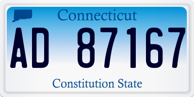 CT license plate AD87167
