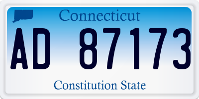 CT license plate AD87173
