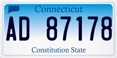 CT license plate AD87178