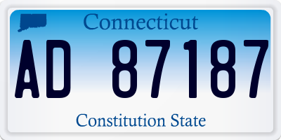 CT license plate AD87187