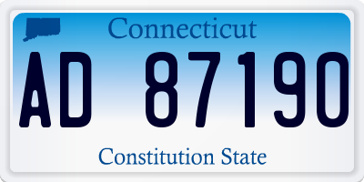 CT license plate AD87190