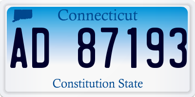 CT license plate AD87193