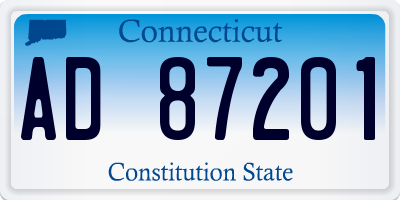CT license plate AD87201