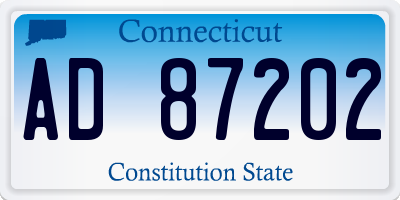 CT license plate AD87202