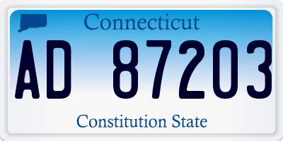 CT license plate AD87203