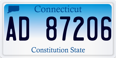 CT license plate AD87206