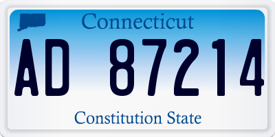CT license plate AD87214