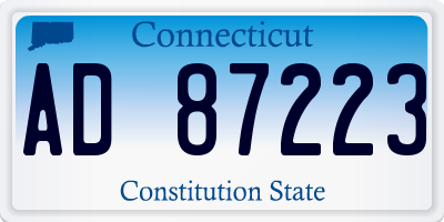 CT license plate AD87223