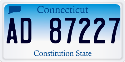 CT license plate AD87227