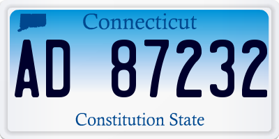 CT license plate AD87232