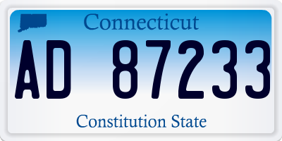 CT license plate AD87233