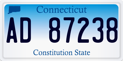 CT license plate AD87238