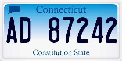 CT license plate AD87242