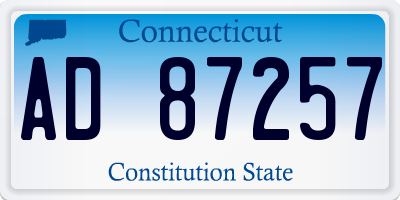 CT license plate AD87257