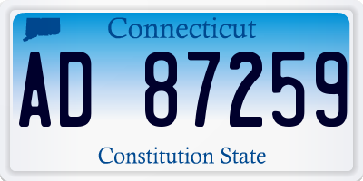 CT license plate AD87259