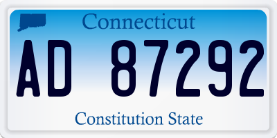 CT license plate AD87292