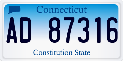 CT license plate AD87316