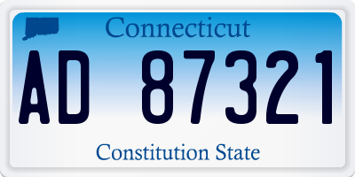 CT license plate AD87321