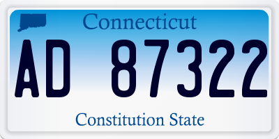 CT license plate AD87322