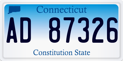 CT license plate AD87326