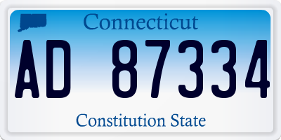 CT license plate AD87334