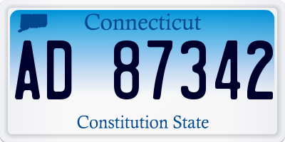 CT license plate AD87342