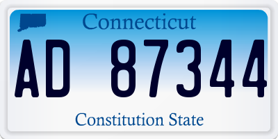 CT license plate AD87344