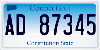 CT license plate AD87345