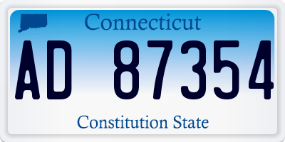 CT license plate AD87354