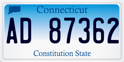 CT license plate AD87362