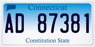 CT license plate AD87381