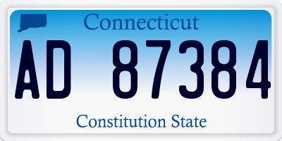 CT license plate AD87384