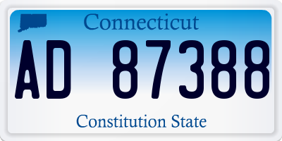 CT license plate AD87388