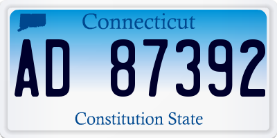 CT license plate AD87392
