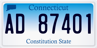 CT license plate AD87401