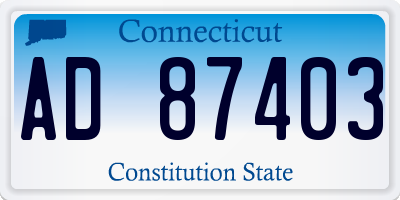 CT license plate AD87403