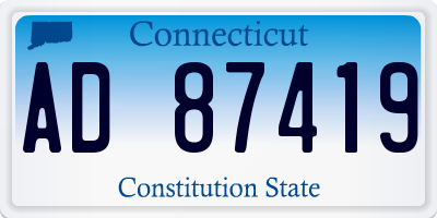 CT license plate AD87419