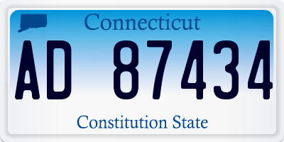 CT license plate AD87434