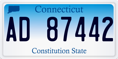 CT license plate AD87442