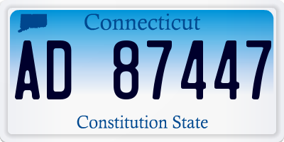 CT license plate AD87447
