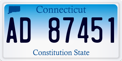 CT license plate AD87451