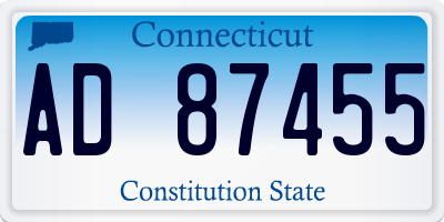 CT license plate AD87455